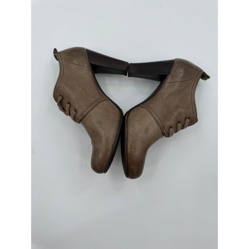 Frye Marissa Brown Leather Lace-Up Heeled Oxford Size 6.5 M Shoes - Picture 3 of 10